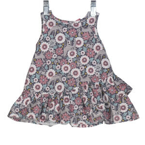Dylan and Abby Dress Girls 12 Months Forest Animals Deer Rabbit Fox Gray Multi